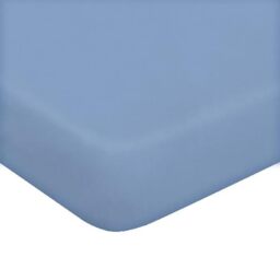 Homemania Corners One Single, Solid Colour-Fitted Sheet for Bed-Light Cotton, 90 x 200 cm, Bright blue