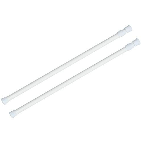 KXLife 2 Pack Spring Tension Curtain Rod for Window 28 to 48 Inch, White - Adjustable Expandable Small Curtain Tension Rods No Drill for Kitchen, Bathroom, Doorway, Cupboard