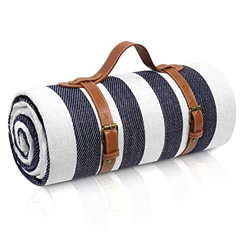 sapsisel 80”x 80” Picnic Blanket Extra Large, Waterproof and Foldable Beach Blanket, 3-Layer Outdoor Blanket for 6 to 8 Adults, for Camping, Park, Beach, Grass, Indoors
