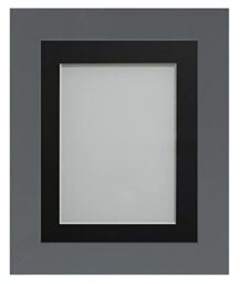 Frame Company Watson Grey Picture Photo Frame fitted with Perspex, A4 with Black Mount for image size 10x6 inch