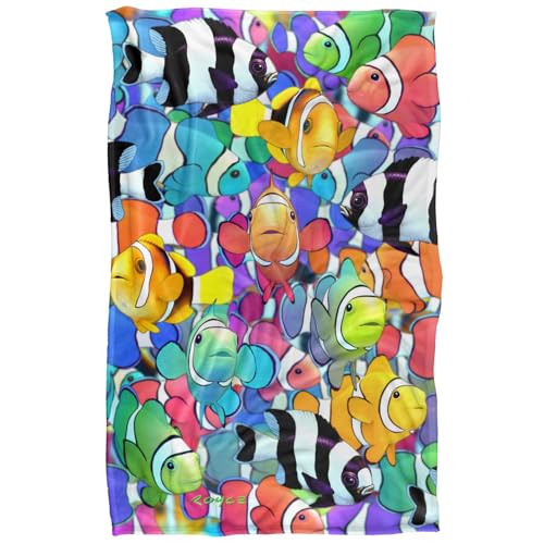 Jq Licensing - Royce Mcclure Humbugs And Clown Fish Pattern Silky Touch Super Soft Throw Blanket 91 x 147 Cm