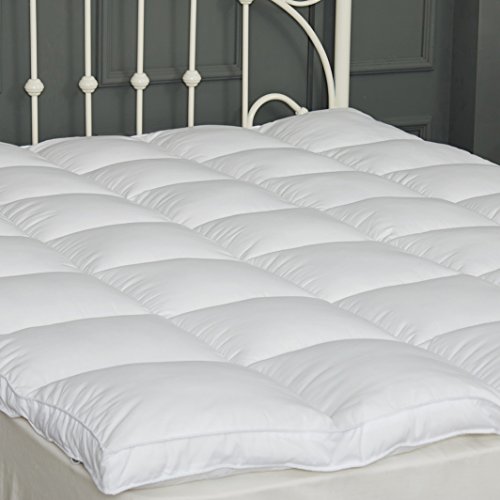 "Mattress Topper Down Alternative Plush 2"" Thick Quilted Mattress Pad Fluffy and Firm with 4 Straps Hotel Quality (Twin XL)"