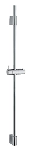 WENKO Classic shower rod 90 cm, shower rack with adjustable holder for handheld shower heads for shower or bath, made of high-quality stainless steel, with sliding wall mount, chrome