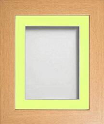 Frame Company Watson Beech Picture Photo Frame fitted with Perspex, 6x4 inch with Lemon Bon Bon Mount for image size 4x3 inch