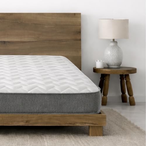 Starlight Beds Double Mattress with Springs & Memory Foam - Grey Zig Zag. 7.5 Inch Deep. Soft Comfort. Double Mattress – 4ft6 x 6ft3 (135cm x 190cm)