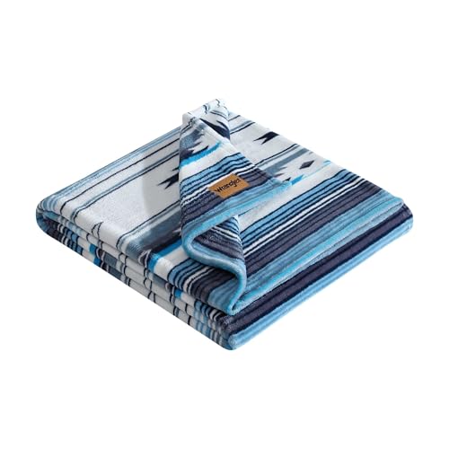 "Wrangler - Throw Blanket, Soft Plush Fleece Bedding, Yellowstone Inspired, Western Decor for Bed or Couch (Coyote Sands Blue, 50"" x 70"")"