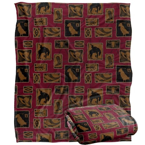Jq Licensing - Jl-Jp Rodeo Roundup Pattern Silky Touch Super Soft Throw Blanket 152 X 127 Cm