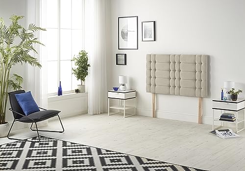 Somnior Beds Bed Centre Bliss Diamante Small Single 82cm Tweed Natural Headboard With Wooden Struts