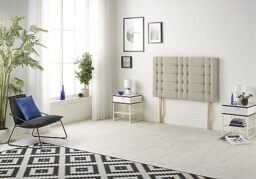 Somnior Beds Bed Centre Bliss Diamante Small Single 82cm Tweed Natural Headboard With Wooden Struts