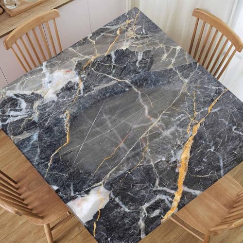 TREGAUSI Square Tablecloth Marble Fitted Table Cover Gray Tablecloths Washable Cloth Waterproof Covers for Home Kitchen Dining Room Outdoor Picnic, Fit for 40x40 Tables, Style 20