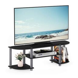 Furinno TURN-S-TUBE TV Stand for TVs up to 55 Inches, Black
