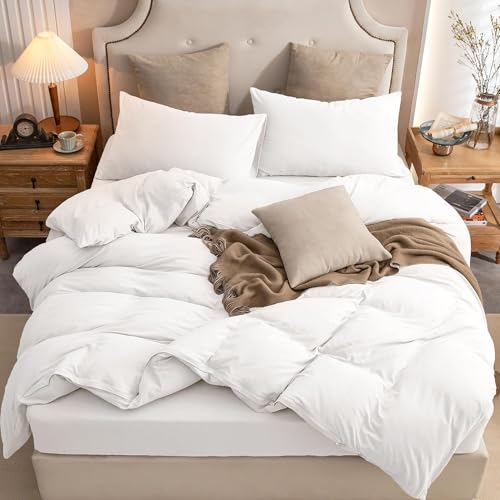 PURE ERA Jersey Knit Duvet Cover Set 100% T-Shirt Cotton Super Soft Comfy 3pc Bedding Set with Zipper Closure (Solid Bright White, Oversized King)