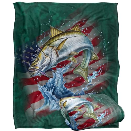 Jq Licensing Patriotic Snook Fishing American Flag Silky Touch Super Soft Throw Blanket 152 X 127 Cm