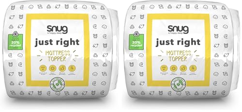 Snug Deeply Dreamy Single Mattress Topper - Quilted Soft Comfortable Mattress Enhancer with Deep Fitting Elasticated Straps - Hypoallergenic and Machine Washable - Single - 190x90cm,White (Pack of 2)