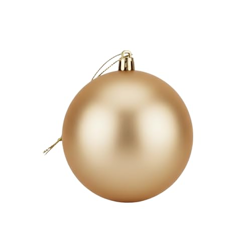 20cm Large Champagne Bauble PVC Shatterproof Matt Finish Christmas Balls Ornament - Festive Xmas Tree Hanging Decorations, Round Ornament for Holiday Home Decor