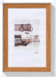 walther Design Picture Frame Beech 18 x 24 cm with Silver Outer Edge, Bohemian Design Frame EN824P