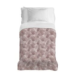 PENSIERI DELICATI Bedspread 220 x 280 cm, Single Sheet 100% Cotton Pique, Ideal as a Furniture Cover, 1 and a Half Bed Blanket, Tropical Pink Pattern, 100% Made in Italy
