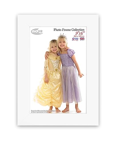 "Inov8 British Made Real Wood Picture/Photo Frame 9x6"" Inch(23x15cm) - Kayla 30mm White"