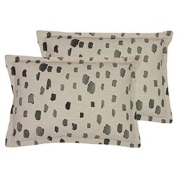 furn. Robi Feather Filled Cushions Twin Pack, Grey Sage, 45 x 45cm