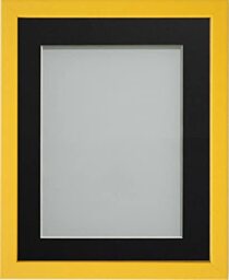 Frame Company Jellybean Range Mustard Yellow Wooden A2 Picture Photo Frame with Black Mount for Image A3 * Choice of Colours & Sizes* Fitted with Perspex
