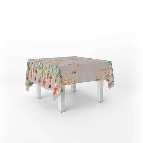 Italian Bed Linen Tablecloth Digital Print Stain Resistant 150 x 150 cm Magic Christmas