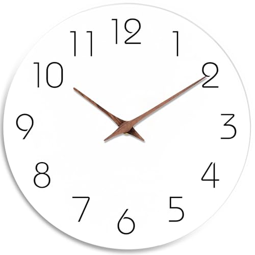 Mosewa Wall Clock, Engineered Wood, A_ White, 8' -Ultra Light