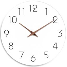 Mosewa Wall Clock, Engineered Wood, A_ White, 8' -Ultra Light
