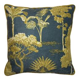 Paoletti Arboretum Feather Filled Cushion, Blue, 50 x 50cm