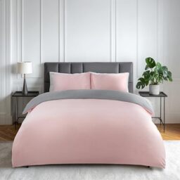 Emma Barclay Lyla Reversible Duvet Set in Blush Pink/Grey - Double