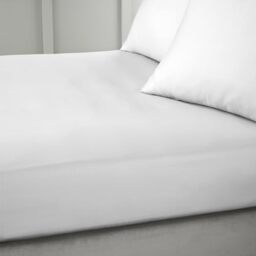 Bianca 400 Thread Count Cotton Sateen Single Fitted Sheet Dove Grey
