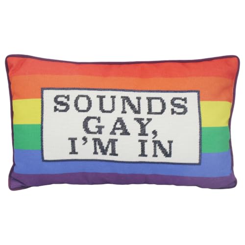 L & P Home & Gifts Lesser & Pavey Sounds Gay Im In Cushion Pillow Talk - Fun printed design, soft feel, decorative accessory, comfortable filling, suitable for gifting