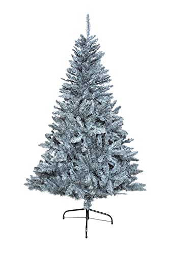 6ft/1.8m Frosty Green Bushy Imperial Pine Artificial Deluxe Christmas Tree Hinged Branches 730 Pencil Point Tips with Metal Stand Xmas Home Decorations