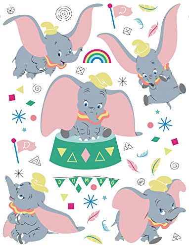 AG Design Dumbo at the Circus Introduction Disney Decorative Stickers for Walls, Furniture and Interior of a Nursery, 65 x 85 cm, DK 2320, Multi-Colour, 65 x 85 cm