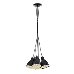 Eglo Priddy Pendant Lamp, 7-Light Vintage Hanging Lamp in Industrial Style