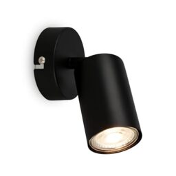 BRILONER - Adjustable Wall Light, GU10 Socket, max 9W, Wall lamp, Bedside Lights, Living Room, Hallway, Bedroom Wall Light, LED Spot Light, 8x15.5cm, Matt Black