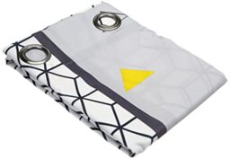 Douceur d’Intérieur yellow mix curtain with eyelets printed polyester 260 x 140 x 0.1 cm.