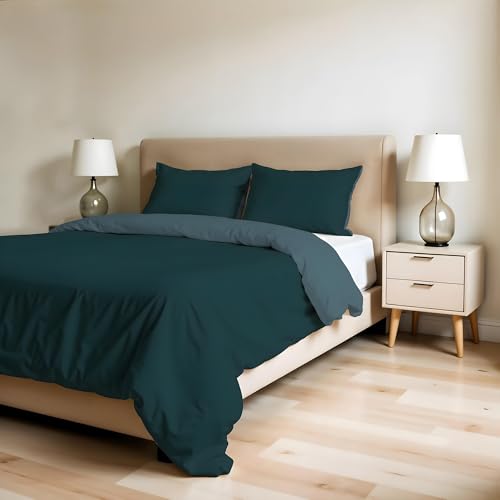 ZOE Double Duvet Cover with Duvet Cover 250 x 200 cm with Flap 50 cm + Pair of Pillowcases 50 x 80 cm Brass/Sage
