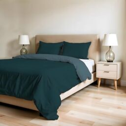 ZOE Double Duvet Cover with Duvet Cover 250 x 200 cm with Flap 50 cm + Pair of Pillowcases 50 x 80 cm Brass/Sage
