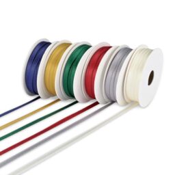 Vaessen Creative Satin Ribbon Set, Christmas, A Mix of 6 Colours, 3mm x 2m, Elegant Shine for Tree Decorations, Card Making, Scrapbooks, Gift Wrapping, and More Festive Xmas Crafts