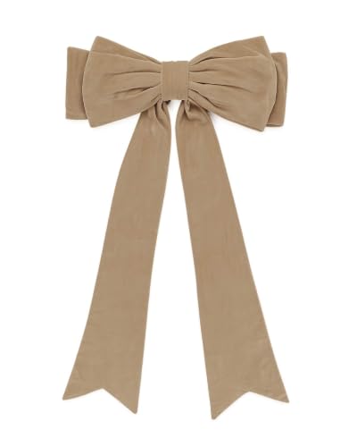 Extra Large Latte Velvet Bow Christmas Tree Topper, Big Latte Bow Decoration