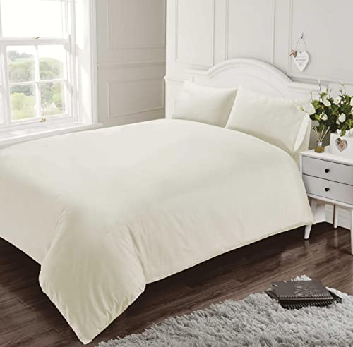 Homespace Direct 400 Thread Count 100% Egyptian Combed Cotton Duvet Cover Set Cream Single
