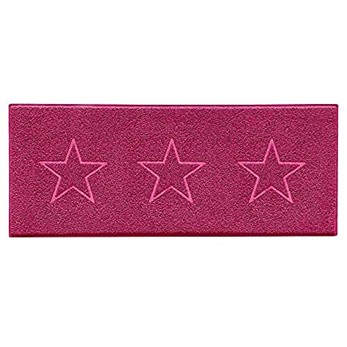 Nicoman Star Shape Embossed Entrance Door Mat Non Slip Dirt Trapper PVC Spaghetti Mat with Rubber Base, Jet Washable Quick Drying Doormat Watertight Indoor or Outdoor - (Runner, Pink, 150 x 60cm)