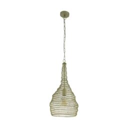 EGLO Pendant Lamp Colten, Dining Table pendant light, Steel in Champagne
