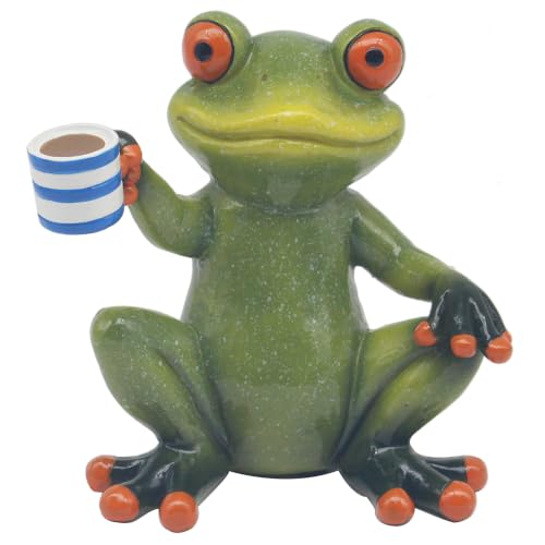 The Leonardo Collection Frog's Life Cuppa Polyresin - figurine featuring a playful frog-themed design, ideal for adding character to shelves, desks and other interior spaces.