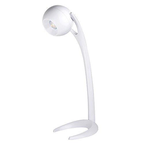 Status Cadiz LED Desk Lamp - Adjustable Head Desk Light - White Desk Lamp - Study, Office, Bedroom - SLED3WDLCWH1PKB6