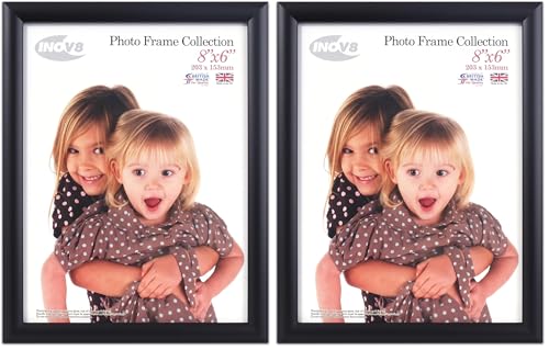 Inov8 Framing Photo Frame, Value Black, 8x6 inch (Pack of 2)