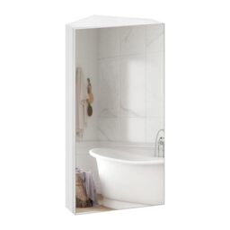TUKAILAi Corner Bathroom Mirror Cabinet 1 Door with 2 Shelves