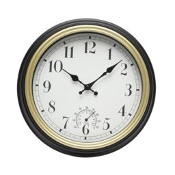 Levitantes Black and Gold Wall Clock, 30 cm, Continuous Movement, Ideal for Decorating and Telling The time in Any Environment, Image
