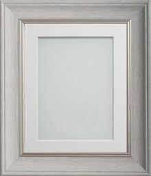 Frame Company Drummond Pale Grey Photo Frame, Off-White Mount, 16x12 for 12x10 inch, fitted with perspex