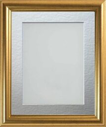 Frame Company Eldridge Gold 10x8 Frame, Silver Mount for 8x6